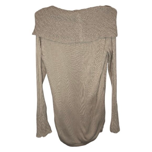 Calvin Klein knitted long sleeve off-shoulder sweater cream women's size M - Picture 2 of 3